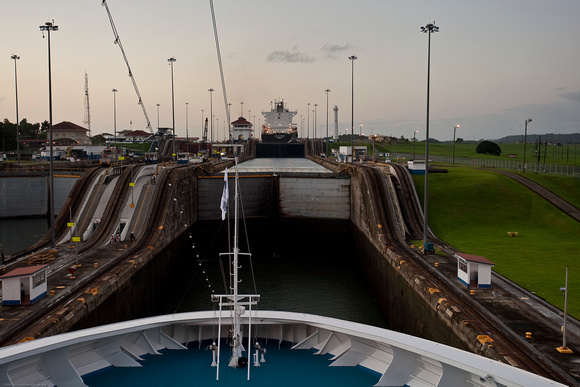Panama Canal Transit on the Island Princess - Gatun Locks