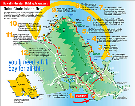 Oahu Circle Drive Map
