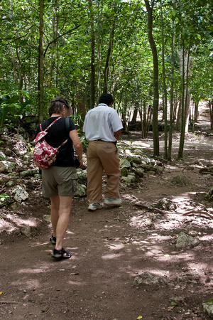 Our Guide Leads us on our Coba Archeological Ruins Visit