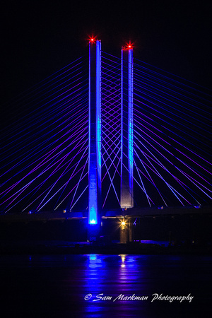 Night shot of the north towers on the Indian River Bridge