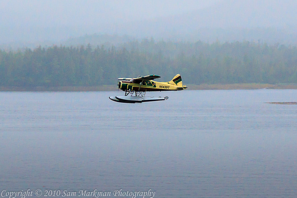 Sea Plane Takes off in Ketchikan Fog