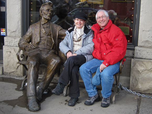 Abe Lincoln, Diane and Sam Relax in Downtown Steamboat Springs, CO