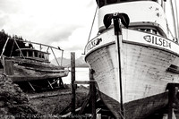 These two old fishiing boats, the Interim and the Ilse, have seen better days
