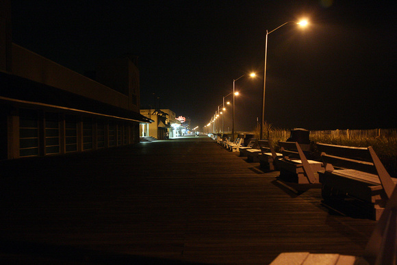 Second Night Images of a Quiet Rehoboth Boardwalk & Downtown