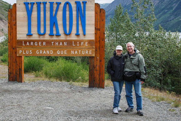 Diane and I arrive at the Yukon Territory Canada