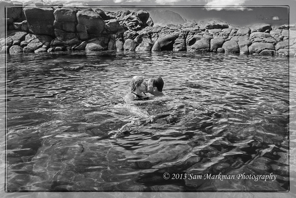 Brian Pickerall and Kathy Miller enjoy a moment in The Queen's Bath, Kauai