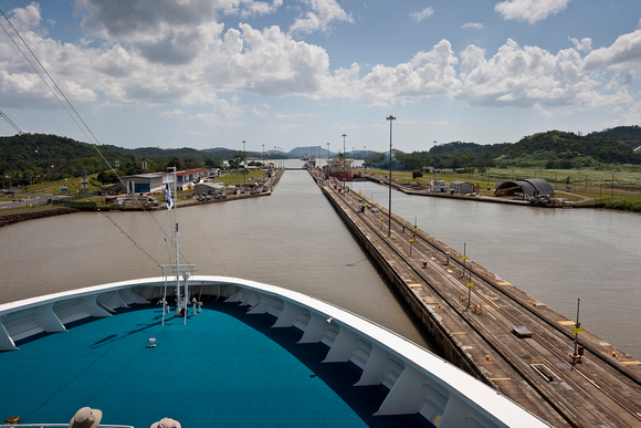 Panama Canal Transit on the Island Princess - Approaching Pedro Miguel Lock