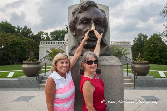 Rubbing Lincoln's "Lucky Nose"