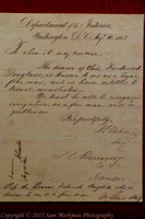 "Free pass" letter replica attesting that Frederick Douglass was a free man.