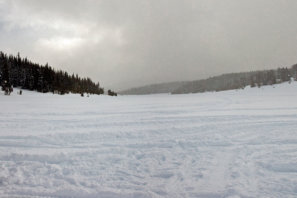 A fun meadow to snowmobile in the Routt National Forest