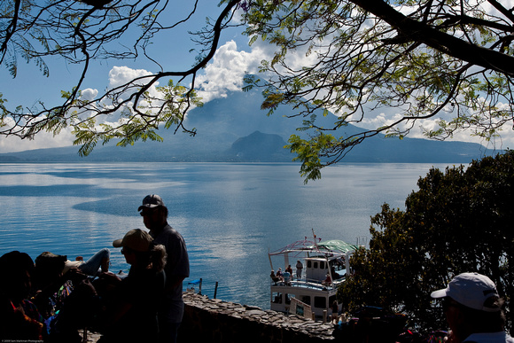 A Volcano on the Distant Bank of Lake Atitlan, Guatamala