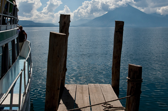 Pretty scene off the dock in Panajachel, Lake Atitlan, Guatamala