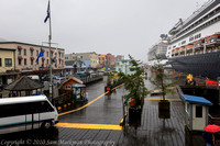 Cruise ships lined up in Ketchikan Alaska