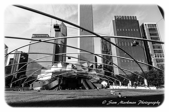 Chicago Skyline from Millennium Park and Pritzker Pavilion