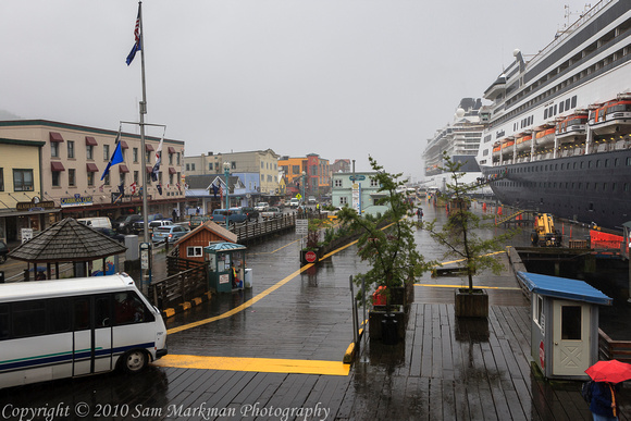 Cruise ships lined up in Ketchikan Alaska